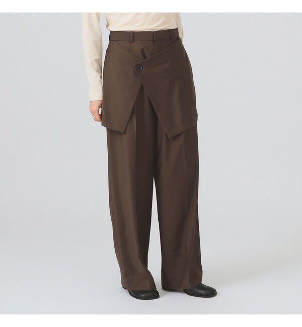 Ray BEAMS 「フロント ラップ ワイド パンツ」|チノ|