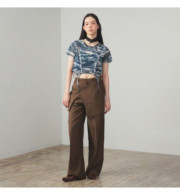 Ray BEAMS 「フロント ラップ ワイド パンツ」|チノ|