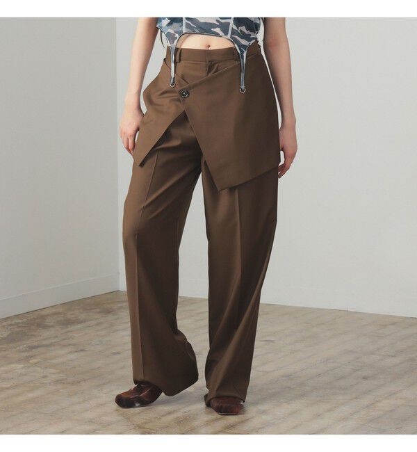 Ray BEAMS 「フロント ラップ ワイド パンツ」|チノ|