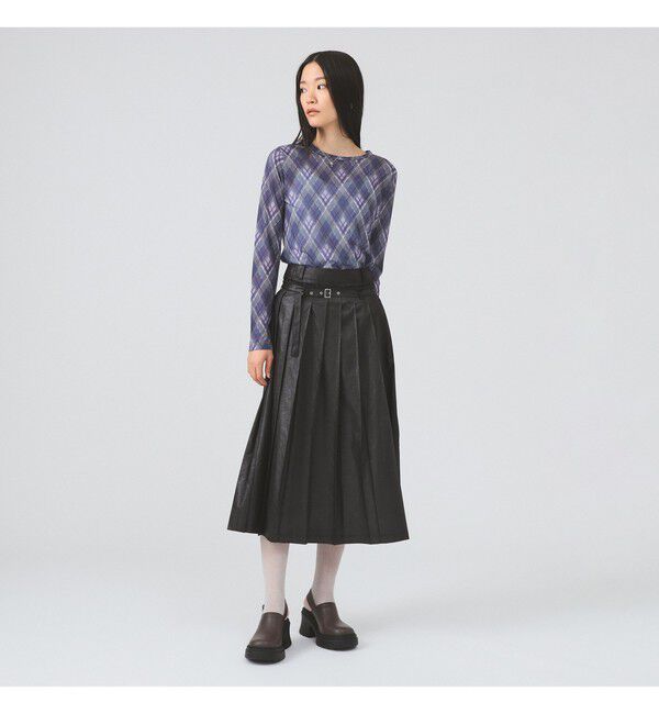 Ray BEAMS 「レザーライクプリーツ スカート」|スカート|