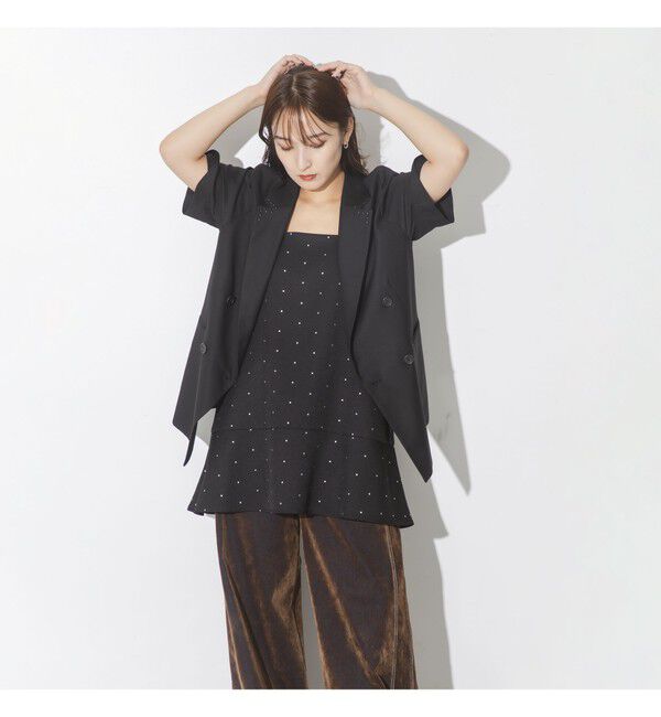 Ray BEAMS 「ラペル ドット ハーフスリーブ ジャケット」|テーラードジャケット|