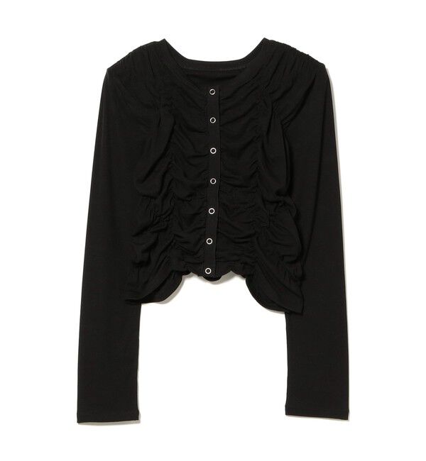 Ray BEAMS 「リブ シャーリング カーディガン」|カーディガン|