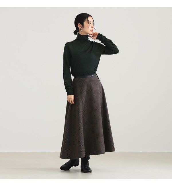 Demi-Luxe BEAMS 「AK+1 / ウール チェック フレアスカート」|スカート|