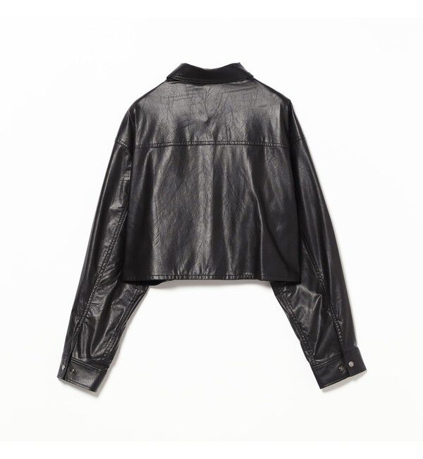 Ray BEAMS 「フェイクレザー クロップド シャツ」|シャツ・ブラウス|