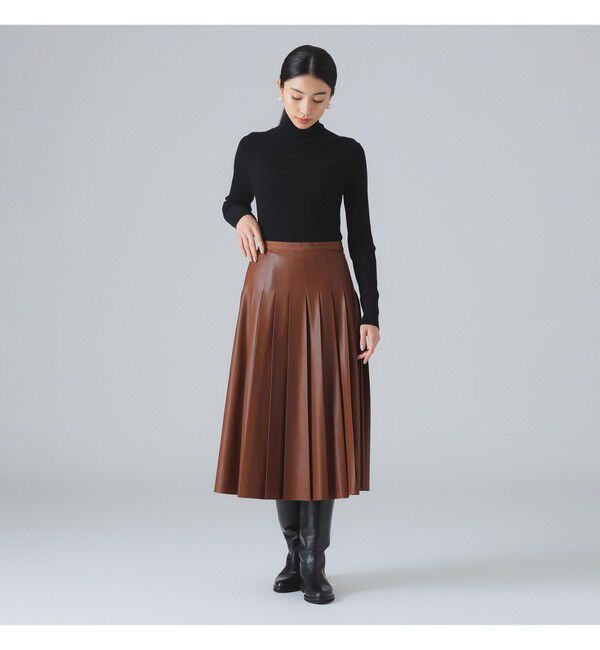 Demi-Luxe BEAMS 「フェイクレザー プリーツスカート」|スカート|