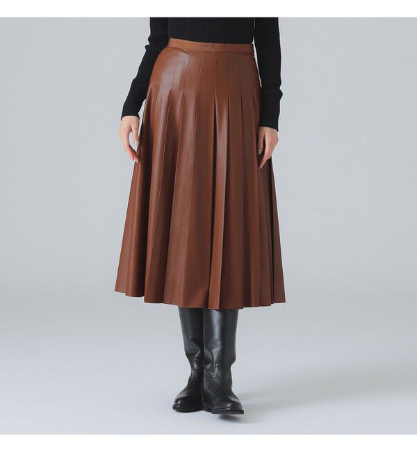 Demi-Luxe BEAMS 「フェイクレザー プリーツスカート」|スカート|