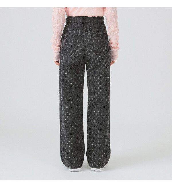 Ray BEAMS 「ジャカード デニム ストレート パンツ」|デニム|