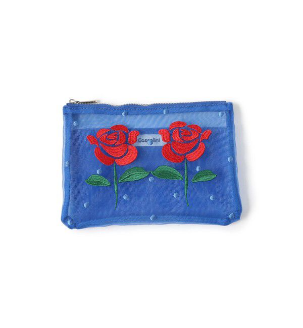 Ray BEAMS 「【別注】Casselini / チュール 刺繍 ポーチ」|ポーチ|BLUE