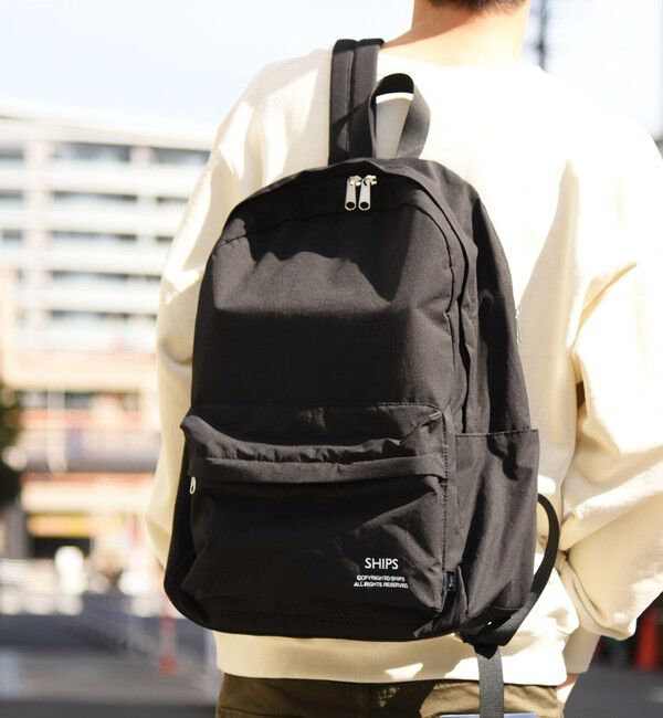 SHIPS「【WEB限定】SHIPS: COPYRIGHT ロゴ 60/40クロス バックパック」|リュック|ブラック