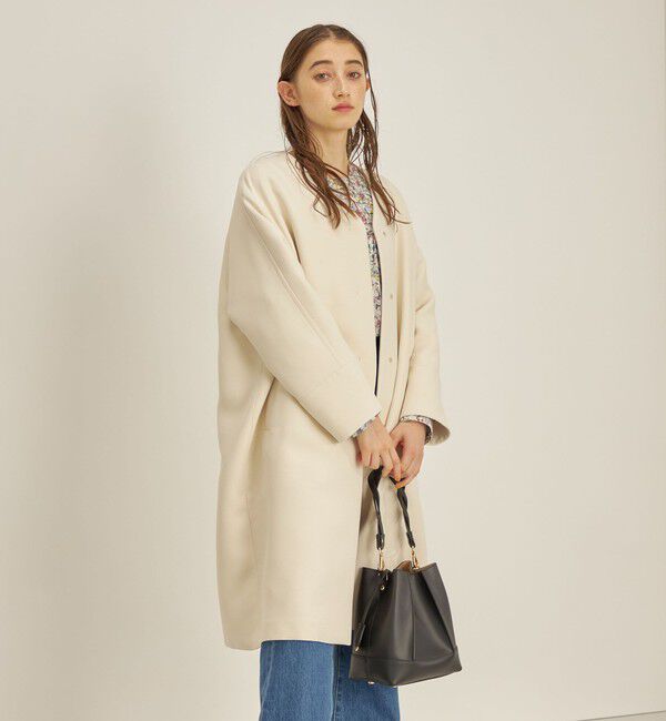 SHIPS for women「トリプルクロス ノーカラー コート◇」|ノーカラーコート|