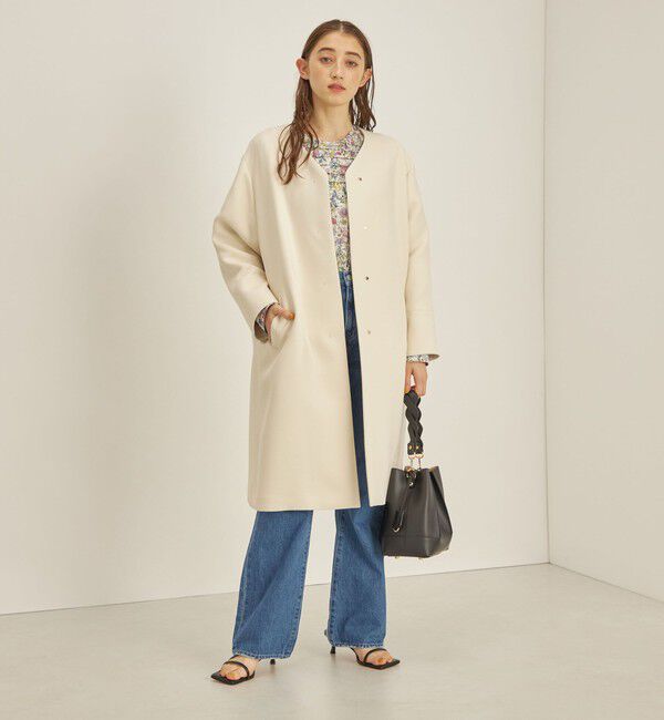 SHIPS for women「トリプルクロス ノーカラー コート◇」|ノーカラーコート|