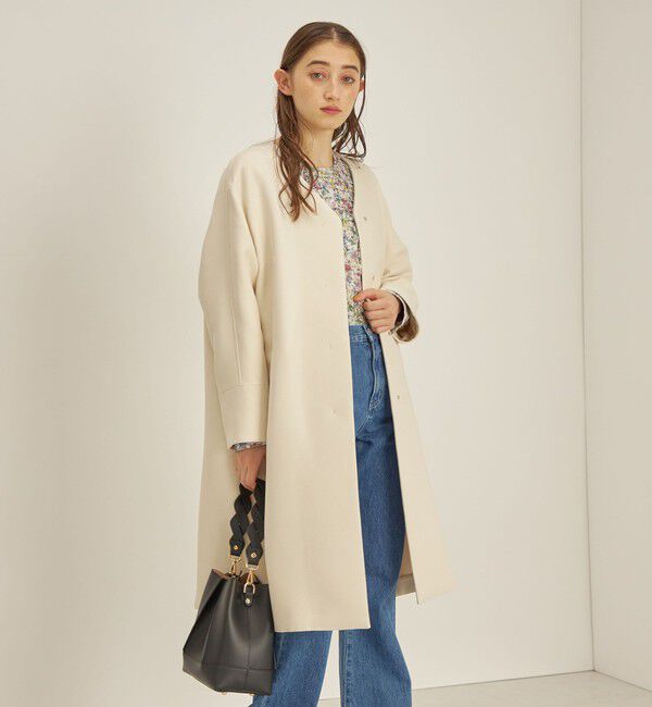 SHIPS for women「トリプルクロス ノーカラー コート◇」|ノーカラーコート|