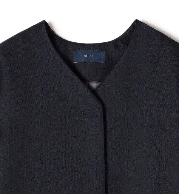 SHIPS for women「トリプルクロス ノーカラー コート◇」|ノーカラーコート|