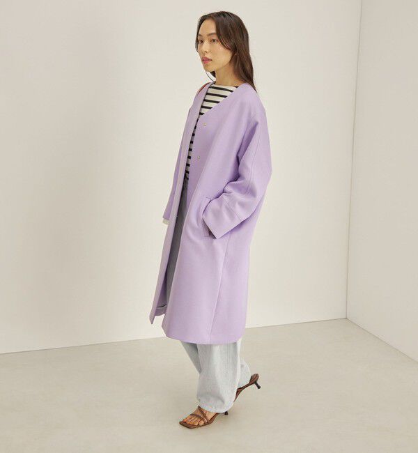 SHIPS for women「トリプルクロス ノーカラー コート◇」|ノーカラーコート|