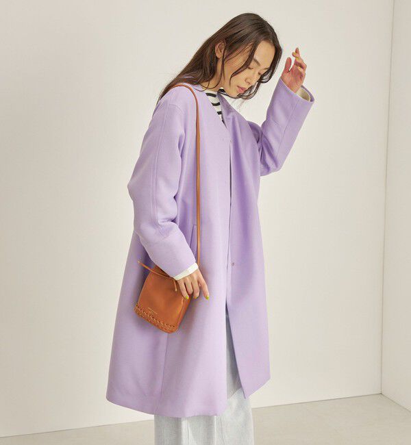 SHIPS for women「トリプルクロス ノーカラー コート◇」|ノーカラーコート|