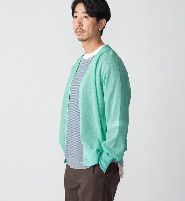 SHIPS「SHIPS: コットン/リネン サマーニット シアー Vカーディガン」|カーディガン|