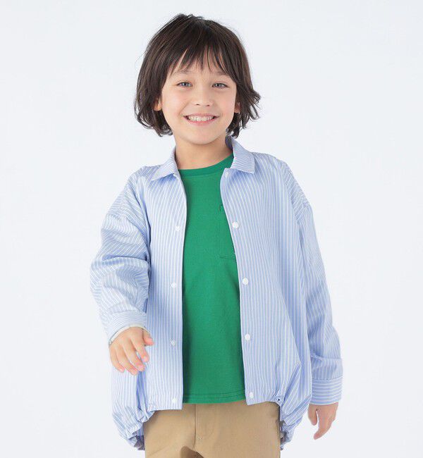 SHIPS KIDS「SHIPS KIDS:100～130cm / チェックシャツ コンビ カットソー」|Tシャツ・カットソー|