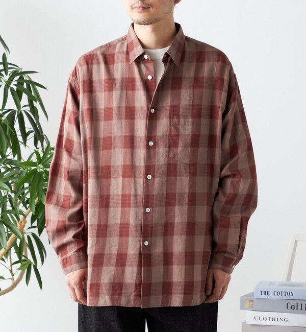 SHIPS any「SHIPS any: オーバーサイズ レギュラーカラー チェック／ストライプ 長袖 シャツ◇」|シャツ・ブラウス|