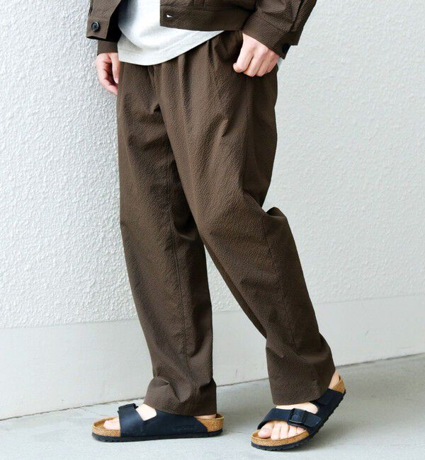 SHIPS any「SHIPS any: 〈撥水・軽量〉SOLOTEX(R) シアサッカー セミワイド イージーパンツ◆」|チノ|