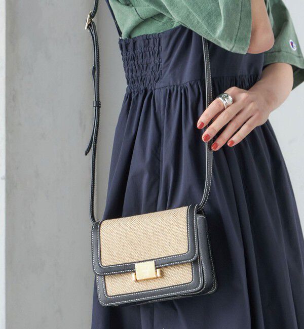 SHIPS for women「kabinett:BOX BAG MINI LINEN ◇」|ショルダー・メッセンジャー|ブラック