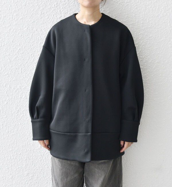 SHIPS any「SHIPS any:〈洗濯機可能〉ダブルジャージー ノーカラー コート」|ノーカラージャケット|