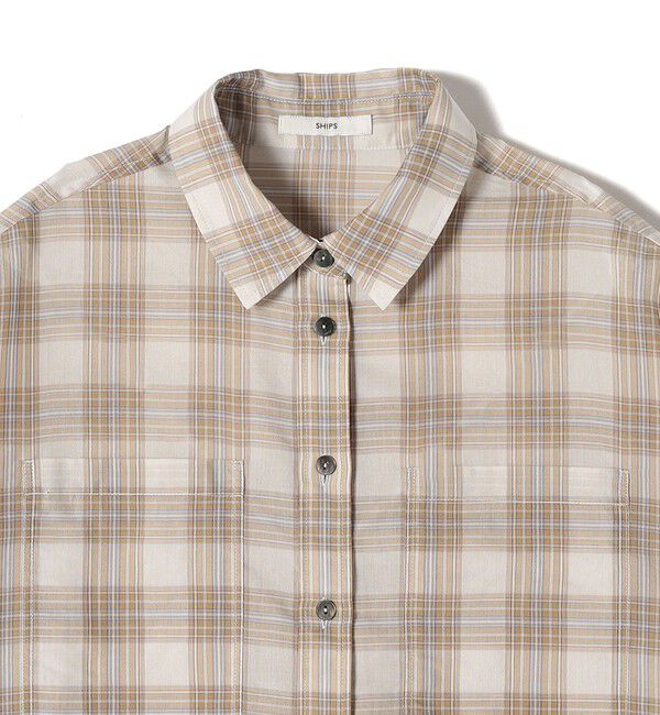 SHIPS for women「〈手洗い可能〉シアー チェック ロング スリーブ シャツ」|シャツ・ブラウス|