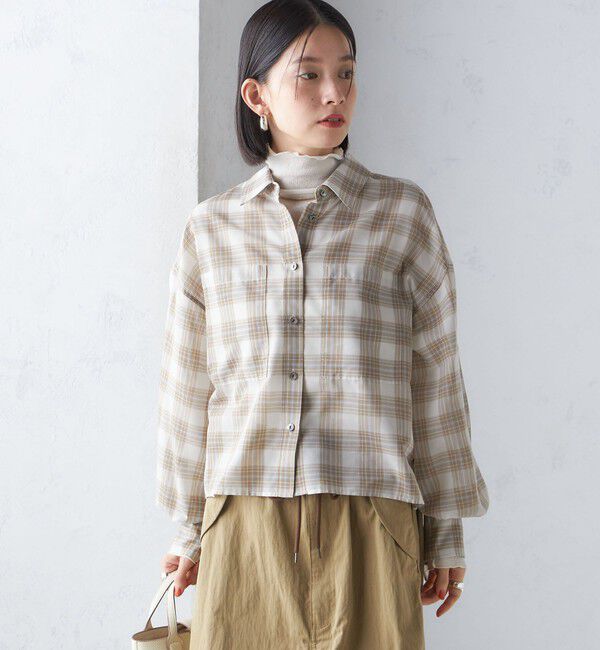 SHIPS for women「〈手洗い可能〉シアー チェック ロング スリーブ シャツ」|シャツ・ブラウス|