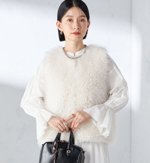 SHIPS for women「リバーシブル フェイクファー ボンディング ジレ」|ベスト・ジレ|