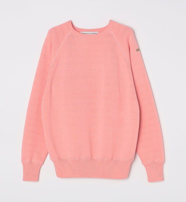 SHIPS「BATEAUX DE SHIPS:〈手洗い可能〉リバーシブル ラグランスリーブ スウェット セーター」|ニット・セーター|ピンク