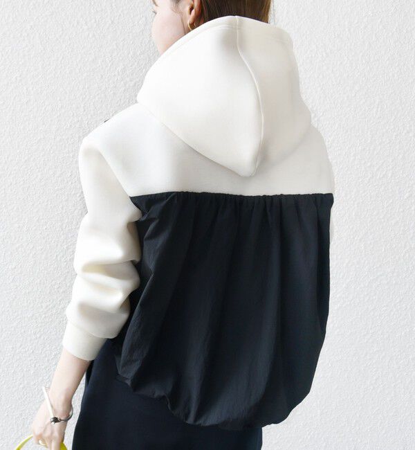 SHIPS for women「【WEB限定】〈手洗い可能〉ダンボール タフタ コンビ フーディ」|パーカー|