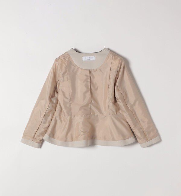 SHIPS any「【WEB限定】SHIPS any:〈洗濯機可能〉ダブルクロス  ペプラム ノーカラー ジャケット［NAVY BLUE］」|ノーカラージャケット|