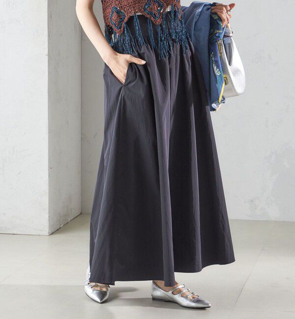 SHIPS for women「〈洗濯機可能〉LIMONTA EAST ビンテージ タフタ ギャザー スカート」|フレア|