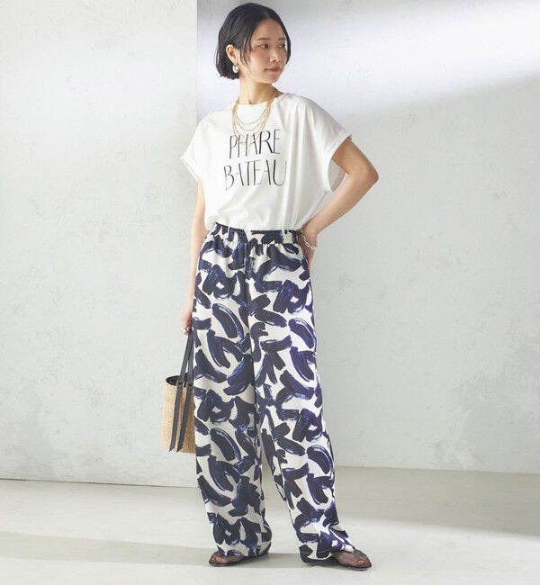 SHIPS for women「〈手洗い可能〉サテン プリント ドロスト パンツ」|その他|