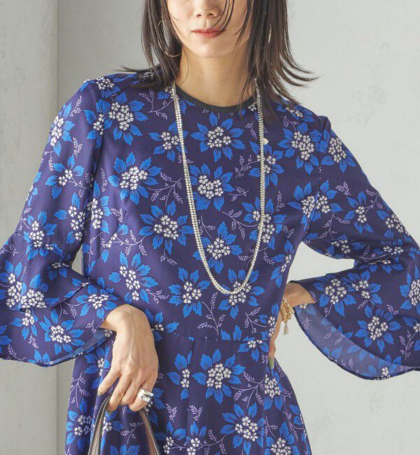 SHIPS for women「小泉里子コラボ:〈手洗い可能〉フラワー プリント ワンピース」|ワンピース|