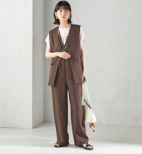 SHIPS for women「〈手洗い可能〉ハイカウント ダブルクロス オールインワン」|オールインワン|