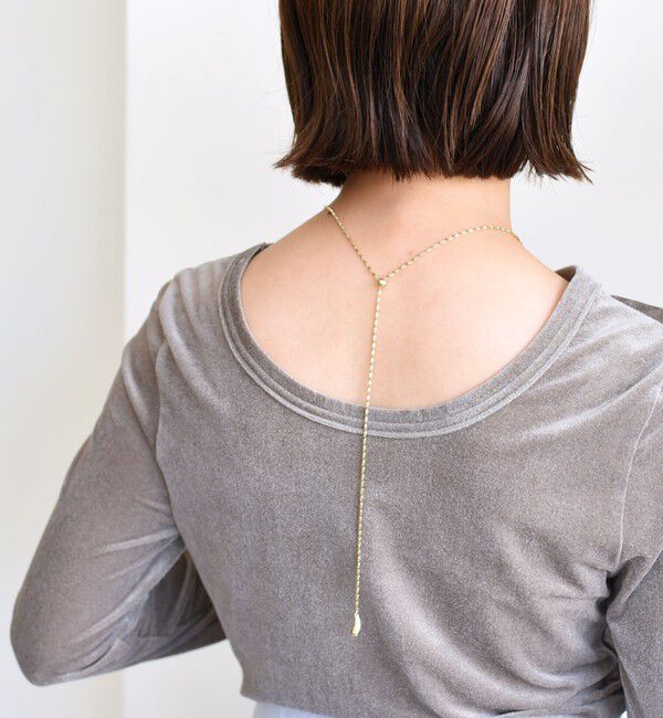 SHIPS for women「〈手洗い可能〉シアー トリコット  ポリエステル ベロア 前後2WAY ロングスリーブ」|Tシャツ・カットソー|