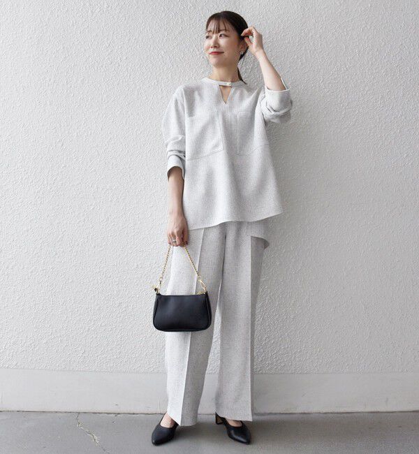 SHIPS any「SHIPS any:〈洗濯機可能〉ツイード ライク マリン パンツ［NAVY BLUE］」|スラックス|