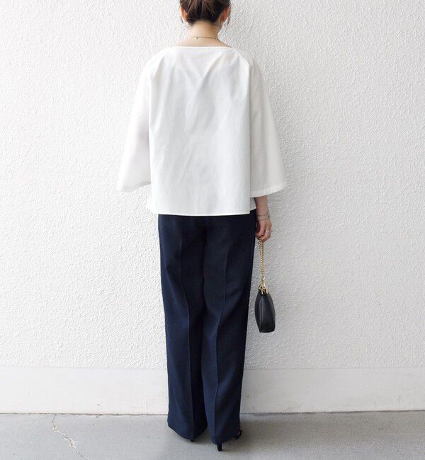 SHIPS any「SHIPS any:〈洗濯機可能〉ツイード ライク マリン パンツ［NAVY BLUE］」|スラックス|