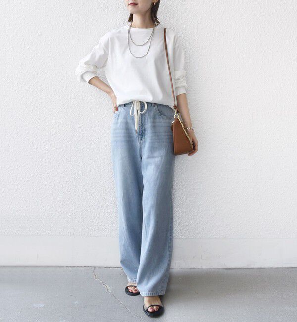 SHIPS for women「コットン 天竺 ラウンド ヘム 袖 リブ カットソー」|Tシャツ・カットソー|