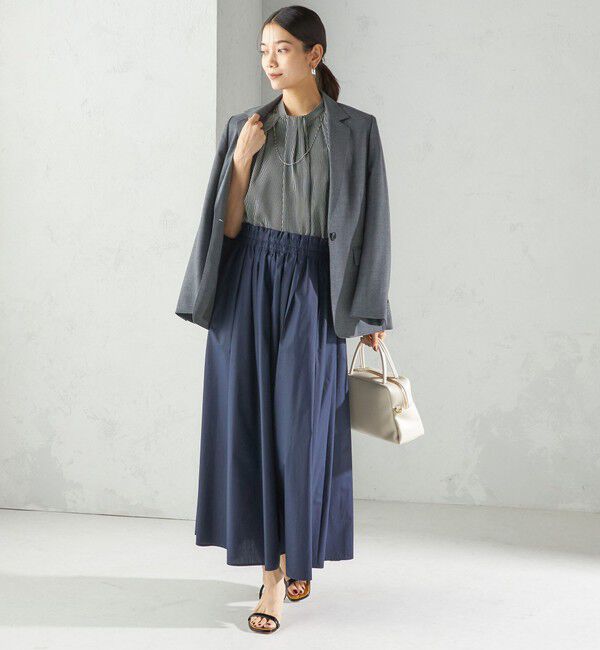 SHIPS for women「〈手洗い可能〉タイプライター チンツ タック ギャザー スカート」|スカート|