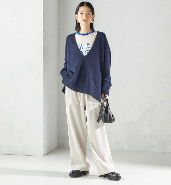 SHIPS for women「〈手洗い可能〉ウール カシミヤ Vネック プルオーバー」|ニット・セーター|