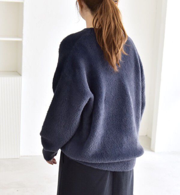 quaranciel「quaranciel:〈手洗い可能〉ファーライク クルーネック ニット プルオーバー」|ニット・セーター|