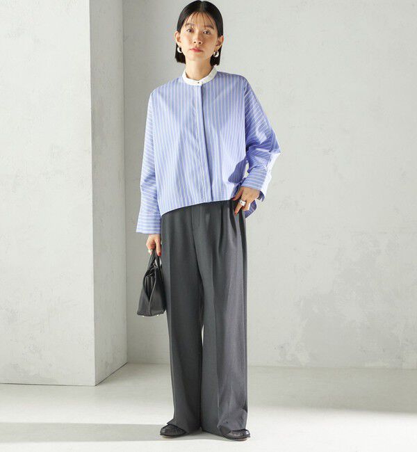 SHIPS for women「〈手洗い可能〉メルティ ウォーム タック ワイド パンツ」|その他|