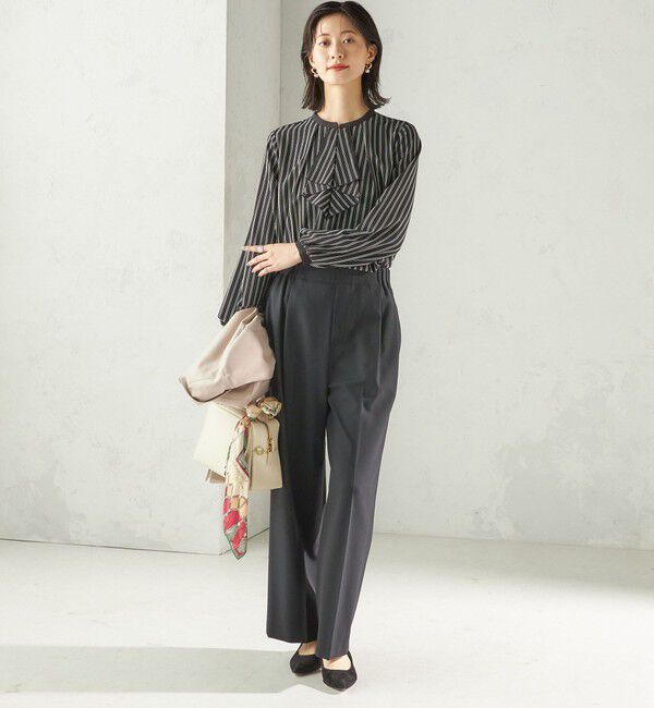 SHIPS for women「〈手洗い可能〉メルティ ウォーム タック ワイド パンツ」|その他|