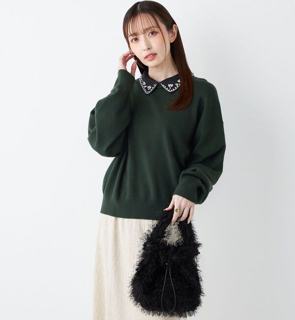 SHIPS Colors 「SHIPS Colors:〈手洗い可能〉ビジュー カラー ニット◇」|ニット・セーター|