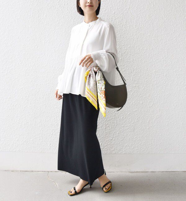 SHIPS for women「【WEB限定】〈手洗い可能〉ドット 花柄 袖 シャーリング ブラウス」|シャツ・ブラウス|