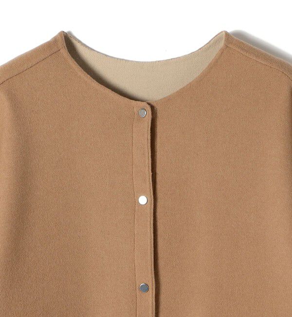 SHIPS for women「セミ 梳毛 配色 リバー ノーカラー コート」|ノーカラーコート|