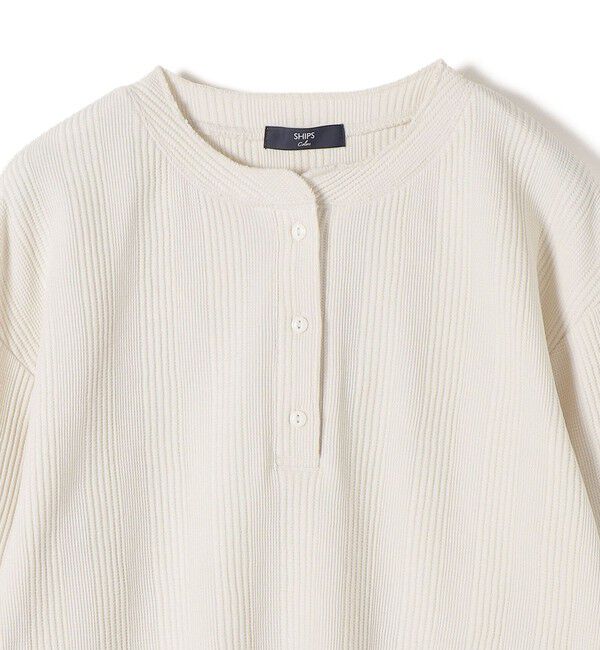 SHIPS Colors 「SHIPS Colors:〈手洗い可能〉変形ワッフル ヘンリーネック プルオーバー」|Tシャツ・カットソー|
