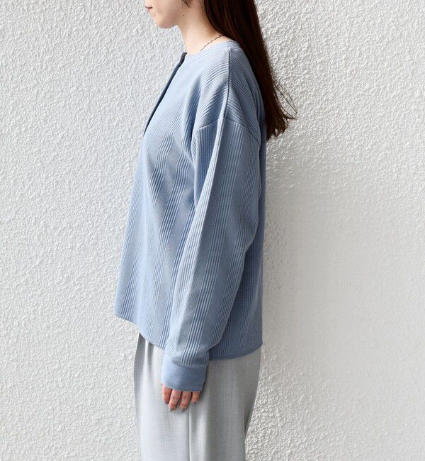 SHIPS Colors 「SHIPS Colors:〈手洗い可能〉変形ワッフル ヘンリーネック プルオーバー」|Tシャツ・カットソー|