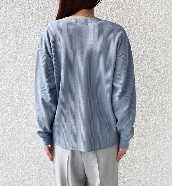 SHIPS Colors 「SHIPS Colors:〈手洗い可能〉変形ワッフル ヘンリーネック プルオーバー」|Tシャツ・カットソー|